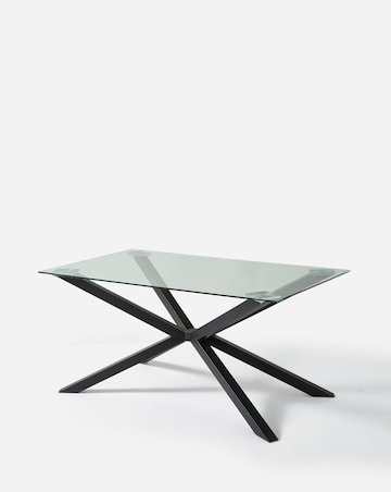 Bodie Black 6 Seater Dining Table with 6 Emilie Chenille Chairs