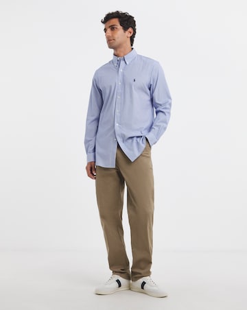 Polo Ralph Lauren Long Sleeve Stretch Poplin Shirt - Blue/White