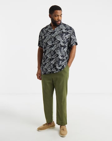 Jack & Jones Jeff Print Resort Shirt - Black/White