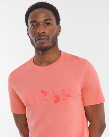 BOSS Short Sleeve Print Logo T-Shirt - Coral