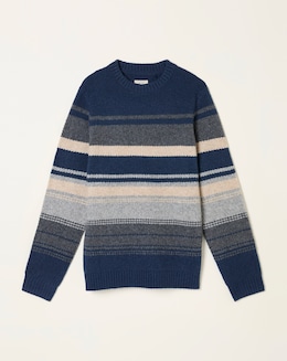 FatFace Calder Stripe Jumper (Regular &amp; Tall) - Navy