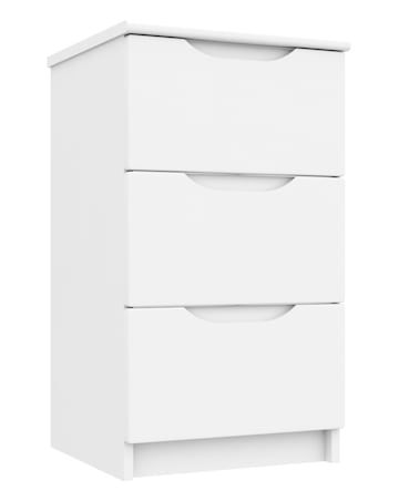 Sorrento High Gloss Assembled 3 Drawer Bedside Table