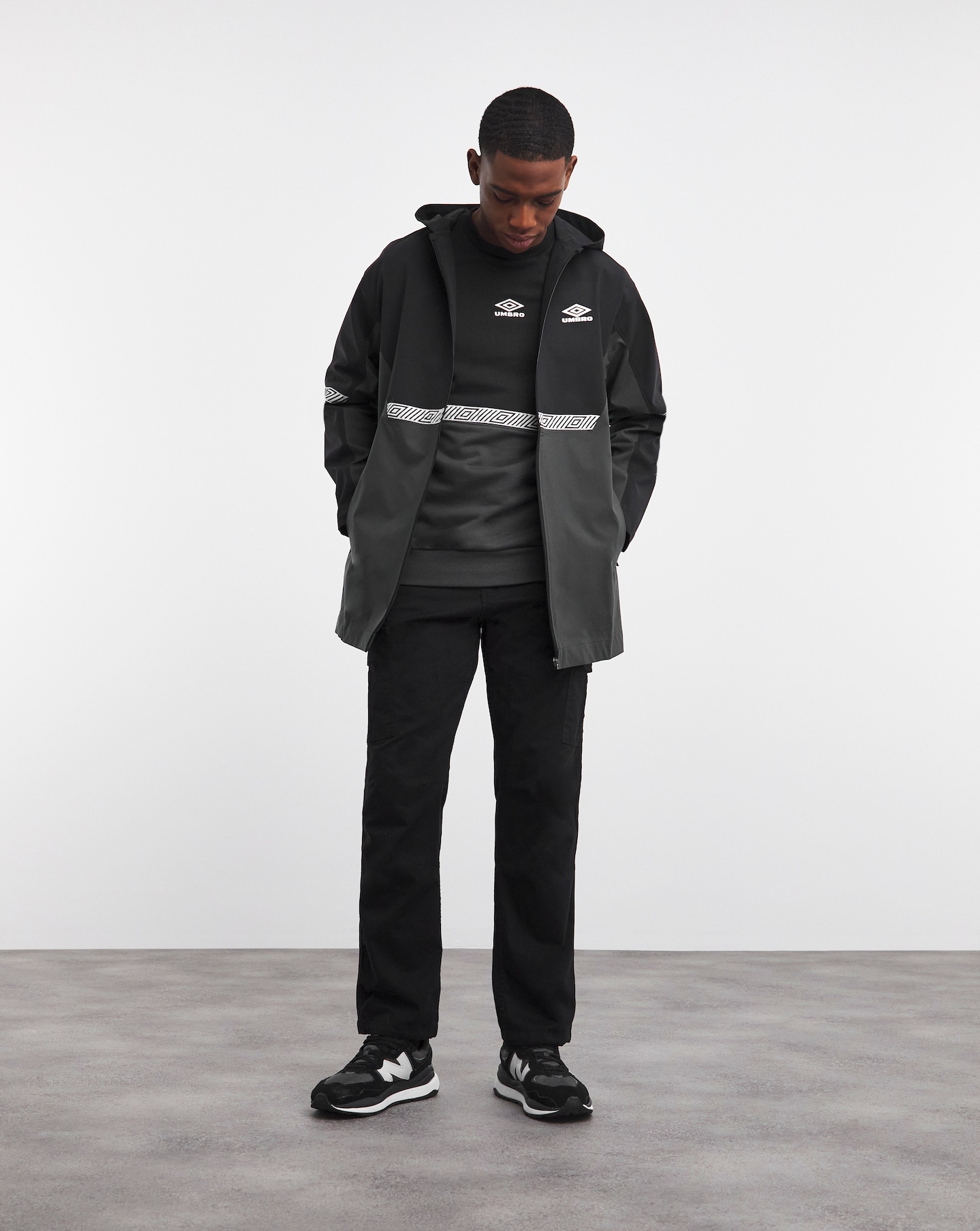韓国*UMBRO■Active All-Round Cooling Jacket Umbro Athletic Wind Breaker Jacket Full Front Zip Men SZ S