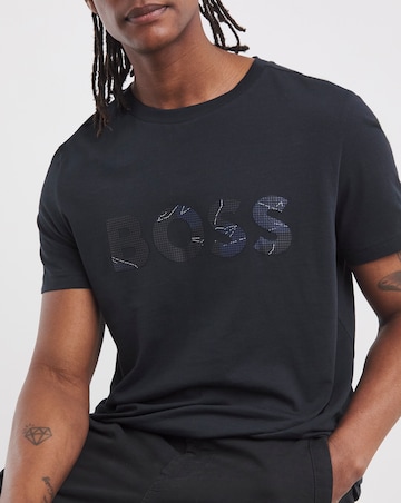 BOSS Short Sleeve Print Logo T-Shirt - Navy