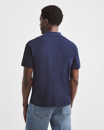 Union Relaxed Fit Pique Polo - Navy