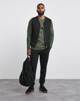 Textured Long Sleeve T-Shirt Long- Khaki