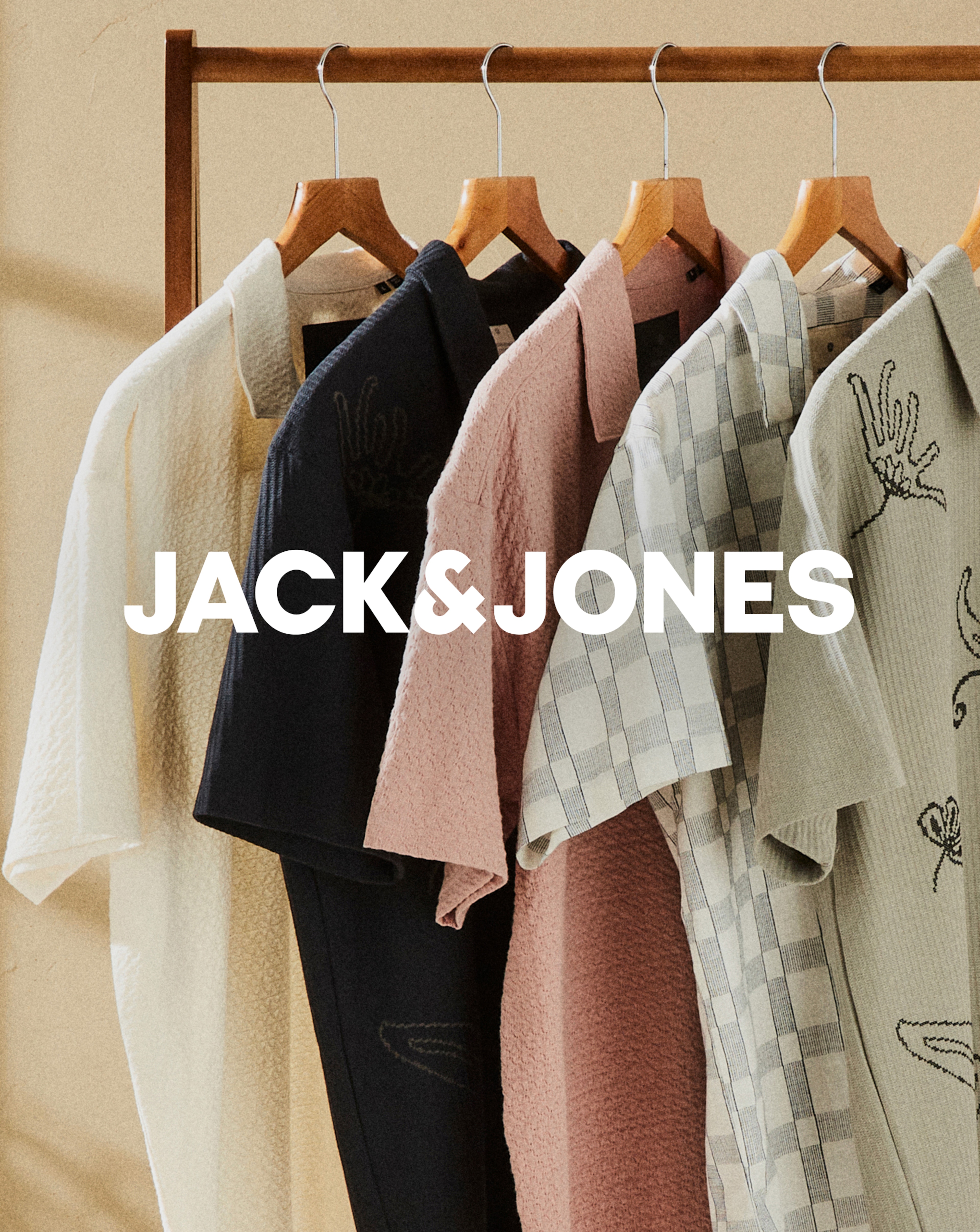 Jack & Jones. Row of Jack & Jones print and plain shirts