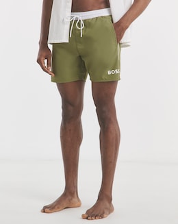 BOSS Starfish Side Stripe Swimshort - Green