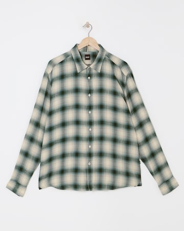 BOSS Green Check Long Sleeve Shirt