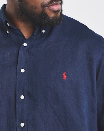 Polo Ralph Lauren Long Sleeve Linen Mix Shirt - Navy