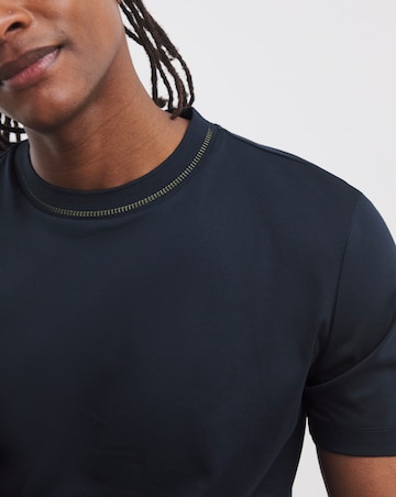 BOSS Short Sleeve Rib Neck T-Shirt - Navy