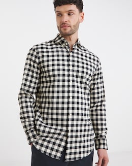 BOSS Navy Check Long Sleeve Shirt