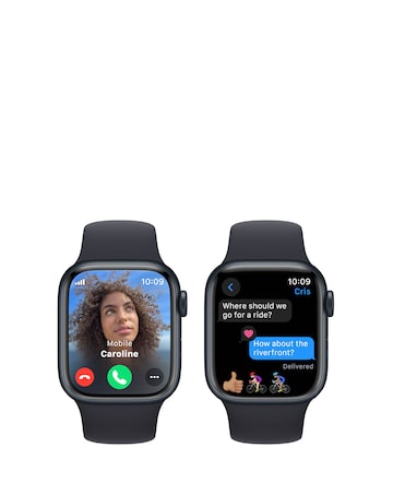 Apple Watch Series 9 Cellular 41mm Midnight Aluminium Case, Sport Band - M/L