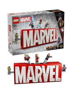 LEGO Marvel: MARVEL Logo &amp; Minifigures Collectible, Buildable Set 76313