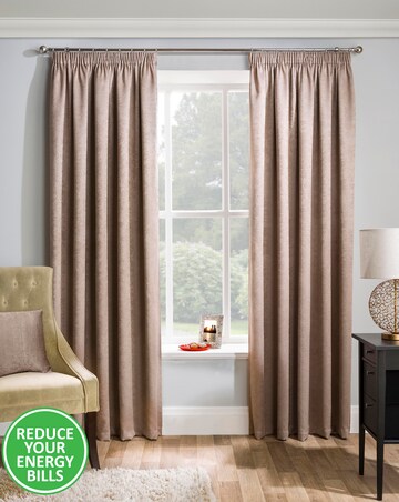 Matrix Light Filtering Textured Embossed Pencil Pleat Thermal Curtain