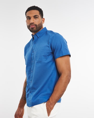 Short Sleeve Linen Blend Shirt