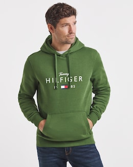 Tommy Hilfiger Logo Hoodie - Pine Green