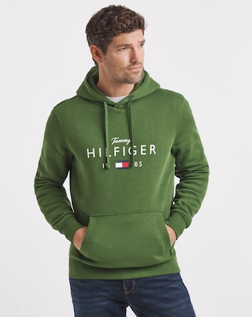 Tommy Hilfiger Logo Hoodie - Pine Green