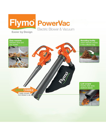 Flymo PowerVac 3000 Corded Leaf Blower and Garden Vac