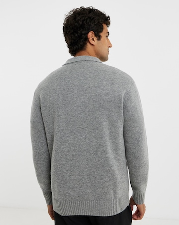Wool Mix Button Through Knitted Shirt