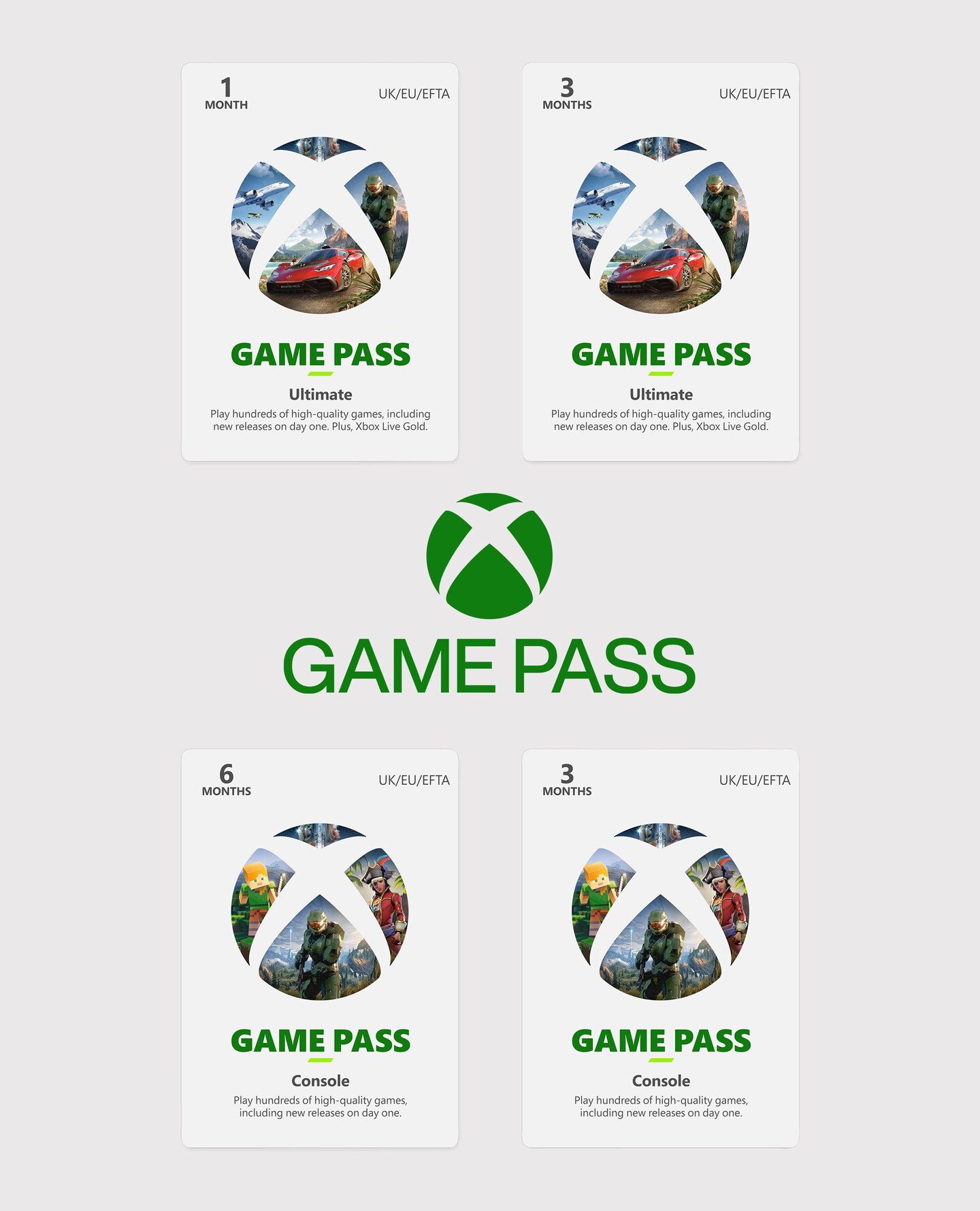 Xbox Game Pass selection for digital download