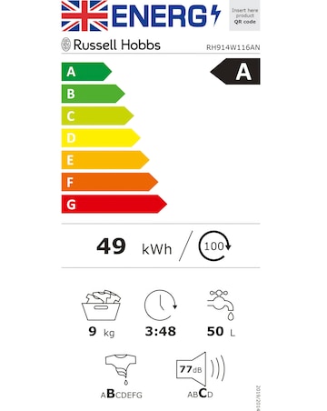 Russell Hobbs 9KG/1400RPM Washing Machine - Anthracite