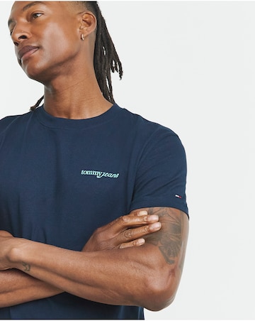 Tommy Jeans Short Sleeve Script Back T-Shirt - Navy