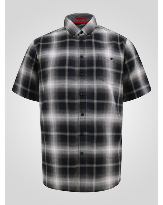 D555 Holden Shadow Black Check S/S Button Down Shirt