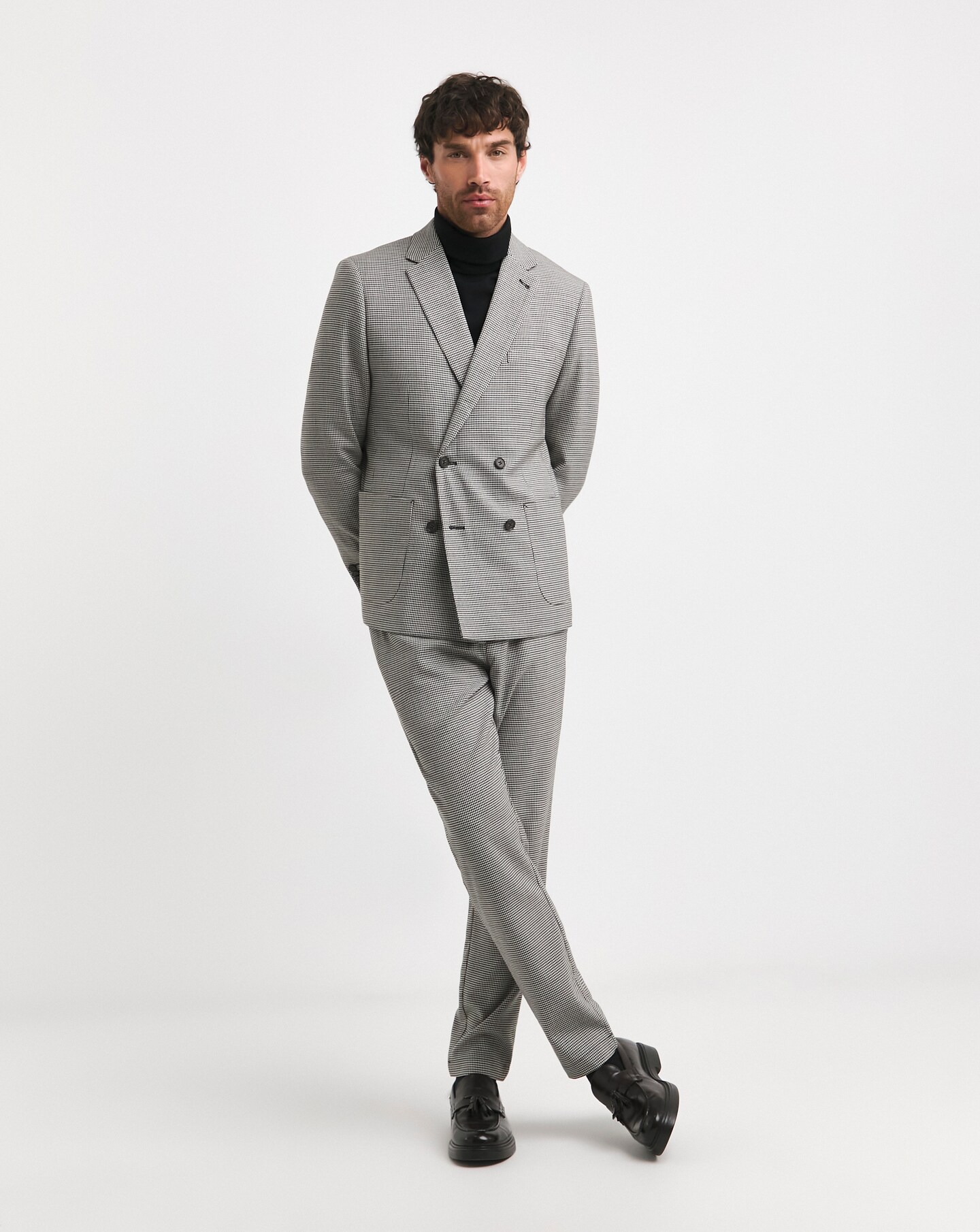 Double Breasted Puppytooth Blazer | Jacamo
