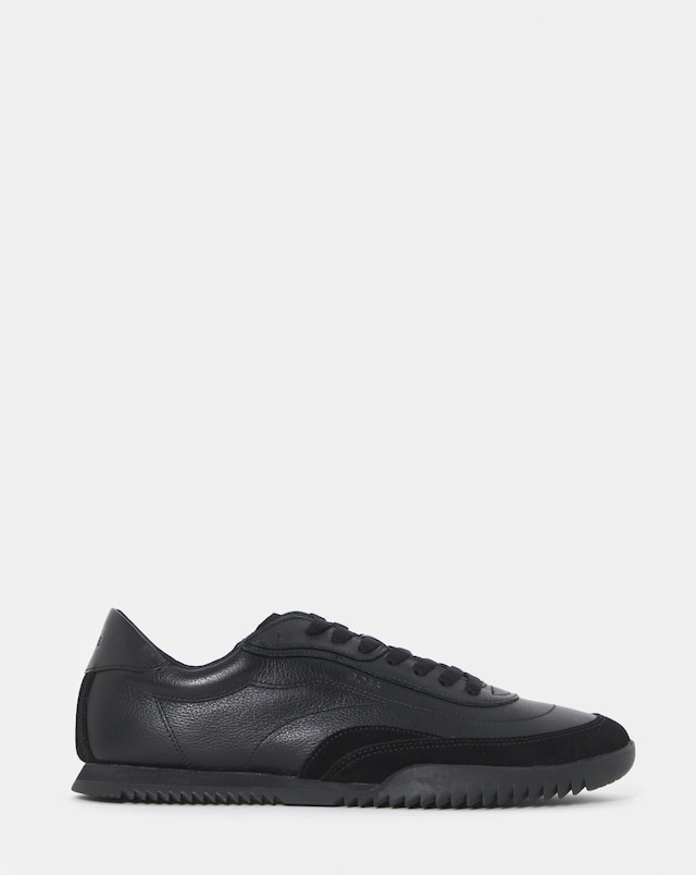 BOSS Careton Low Leather Trainers - Black