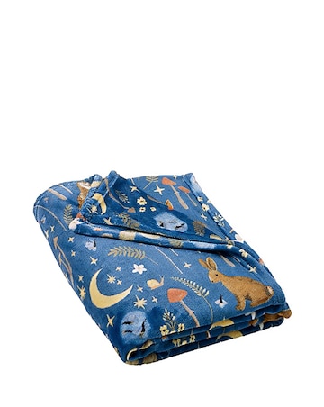 Catherine Lansfield Enchanted Twilight Fleece Throw - Navy