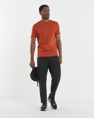 BOSS Short Sleeve Tipped Cuff T-Shirt - Dark Orange