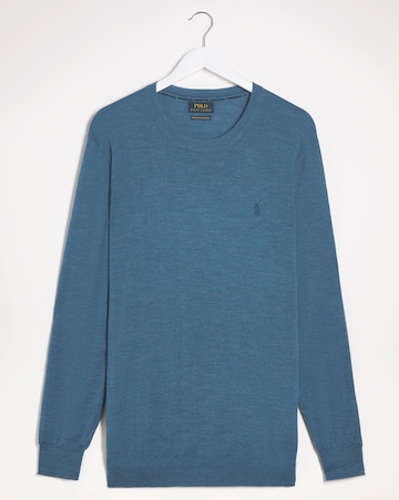 Polo Ralph Lauren Classic Blue Heather Crew Knit Jumper
