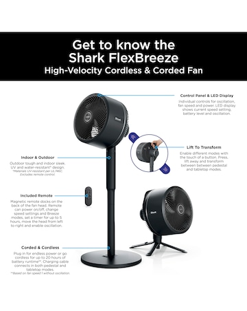 Shark FA220UK FlexBreeze Black Fan
