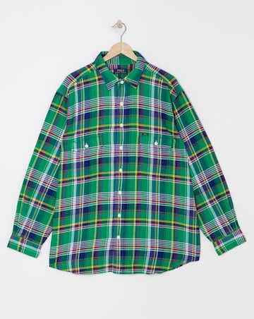 Polo Ralph Lauren Green Checked Brushed Flannel Shirt