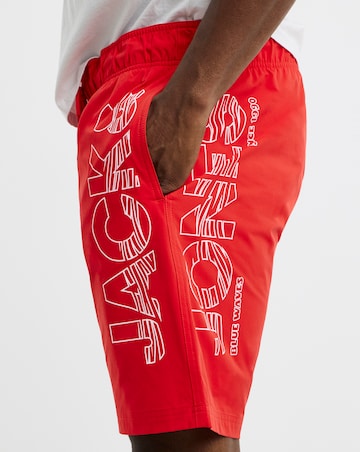 Jack & Jones Maui Logo Swim Shorts - Red