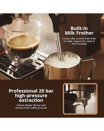 Swan Digital Mini Espresso Coffee Machine with Milk Frother