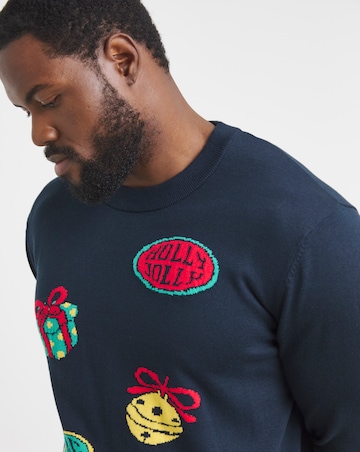 Jack & Jones Christmas Novelty Jumper - Navy