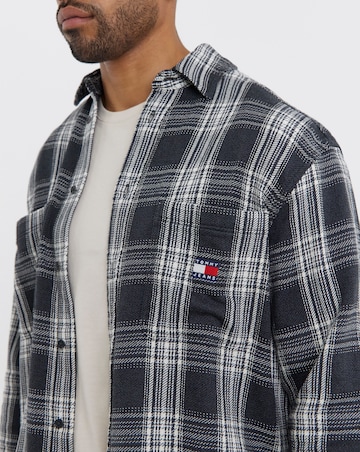 Tommy Jeans Long Sleeve Brushed Check Shirt - Black