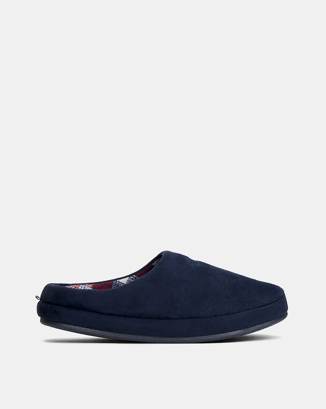Tommy Hilfiger Check Lined Slippers - Navy