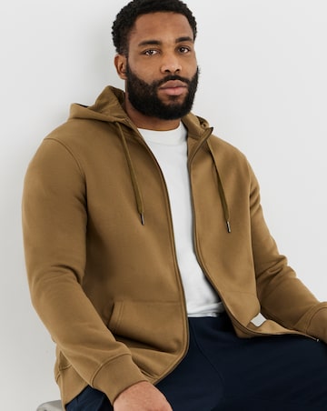Full Zip Hoodie Long - Beige