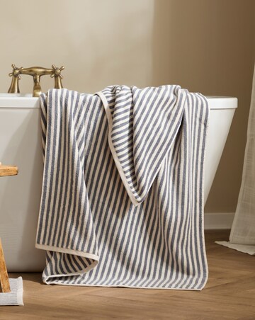 Yard Hebden Stripe Cotton Towel - Grey