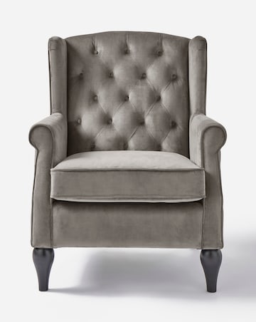Bailey Velvet Button Back Wingback Armchair