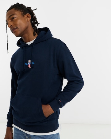 Tommy Jeans Signature Backprint Hoodie - Navy