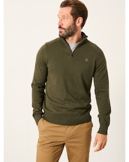 FatFace Rye 1/2 Neck Jumper (Regular &amp; Tall) - Green