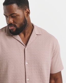 Jack &amp; Jones Premium Blaleo Textured Resort Shirt - Pink