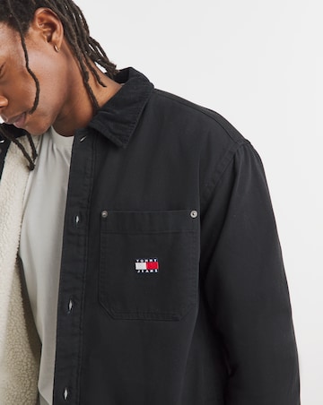 Tommy Jeans Black Canvas Cord Overshirt - Black