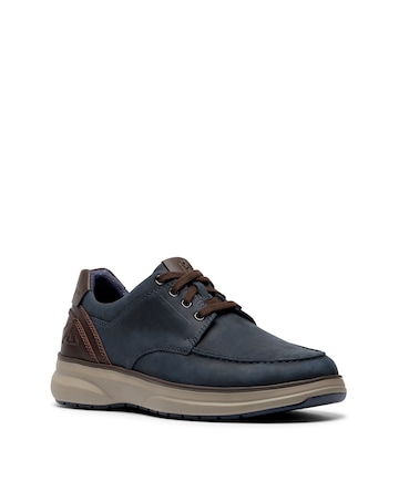 Clarks Mullan Moc Shoes Wide Fit - Navy