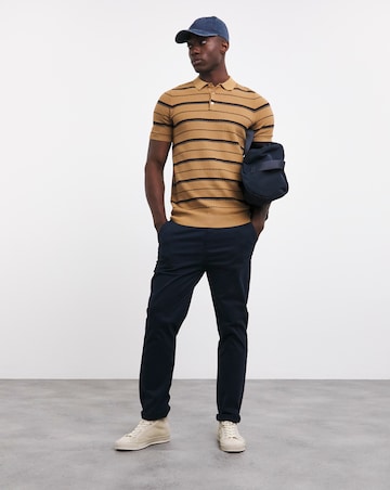 Textured Stripe Knitted Polo