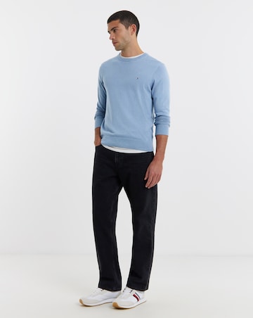 Tommy Hilfiger Cotton Cashmere Crew Neck Jumper - Blue